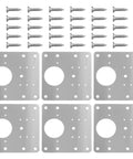 Stainless Steel Hinge Repair Kit For Cabinets And Doors With Screws Heavy Duty Hinge Plates shown with screws on white background