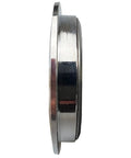 Side view of Two And One Eighth Inch Clock Insert With Arabic Numeral Face Alloy Frame In Gold Or Silver Trim Replacement Watchmaking Part For Diy Clock Projects Perfect For Custom Builds And Replacement Parts