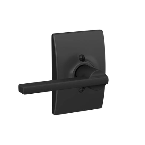 Latitude Door Lever With Century Trim Matte Black Hall Closet Passage Non Locking Interior Door Handle Easy Install With Self Aligning Screws