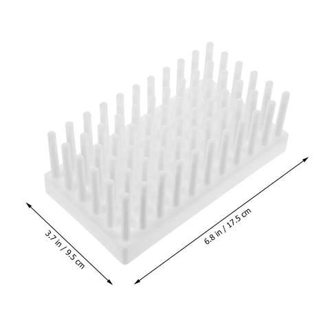 Heavy Duty Test Tube Rack With Peg Drying Layout For Reliable Centrifuge And Microtube Holding 6.8 x 4.7 in white plastic grid.