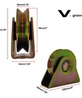3 Inch V Groove Caster Wheels For Sliding Gates Heavy Duty 1100 Lb Per Pair Tough As Nails Rigid Caster With Bracket
