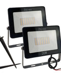 2 Pack 50W Cool White LED Flood Light Outdoor IP65 Waterproof Low Voltage 12V 60V AC DC Wall Mount Security Landscape