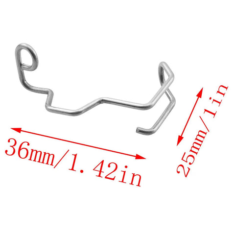 Metal Finger Guard For Sewing Machines, 36mm long, metal safety shield, close-up view with measurements.