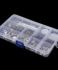 Leather Craft Snap Fasteners Kit With 12mm Brass Buttons Bronze And Silver, Includes Hole Punch And Anvil, 30 Sets And 2 Fixing Tools, Easy Shirt And Coat Repairs For Handy DIYers in storage box