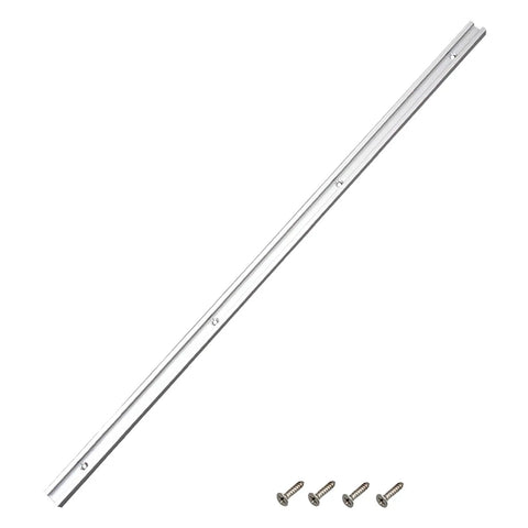 Aluminum T Slot Miter Jig Tool For Woodworking, Router Trimming, And Saw Guide with screws, shown long aluminum rail and fittings