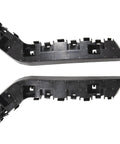 Two-piece black plastic front bumper brackets for Honda Civic (2016–2021), driver and passenger side