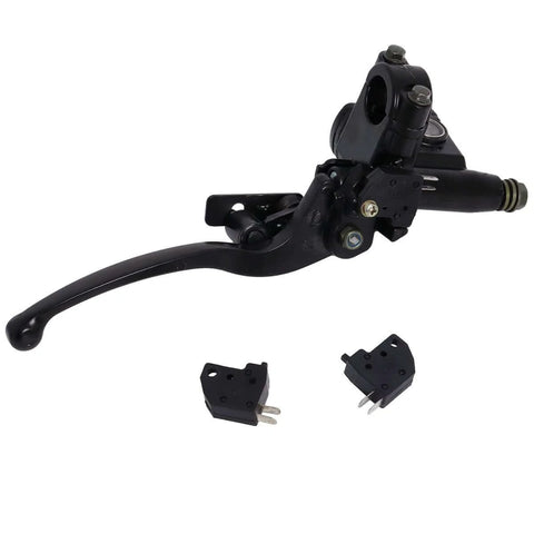 Universal Left Hydraulic Brake Master Cylinder For Seven Eighths Inch Handlebars On Moto ATV Pit Bike Dirt Bike GY6 Engine 50cc To 250cc With Durable Alloy Lever