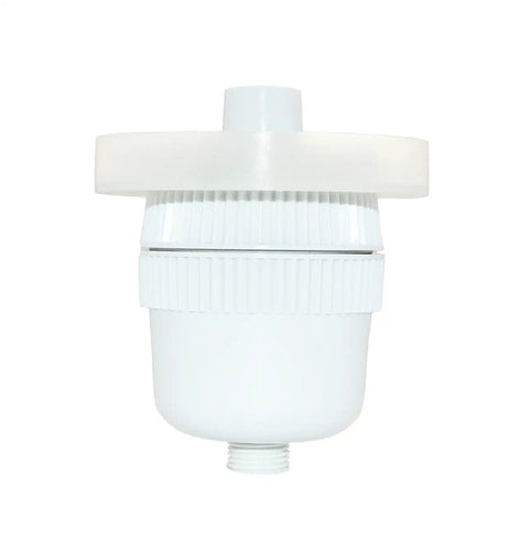 Chlorine Free Shower Filter System With Aromatherapy Ring, premium white finish, side view, easy install for relaxed vibes