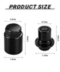 Premium Anti-theft Wheel Lock Lug Nut Set Fits Toyota Celica Es330 Es350 High-strength Chrome And Black Alloy Replacement Hardware Kit With One Custom Key For Secure Tire Protection. Size 0.82in and 1.06in black wheel lock lug nuts