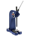 Precision Ground 3 Ton Ratcheting Arbor Press with smooth lever handle and five-sided machined base for heavy-duty pressing.