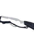 Premium Leather Gun Shell Holder Buttstock With Matched Rifle Sling For Left Hand Use in Black shown from side angle