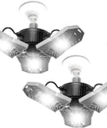Two Tri Panel Garage Light Bright 4000 Lumens 6500K Daylight Adjustable Ceiling lights with adjustable panels