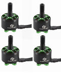 Set of four A1408 3650KV Dope Brushless FPV Motor For Micro Quad Racing Drones, showing green and black design
