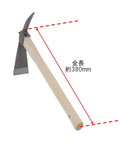 One-Handed Hoe Pick Mattock for Breaking Tough Soil, 12.7 oz, wood handle, S45C blade, all-purpose garden tool