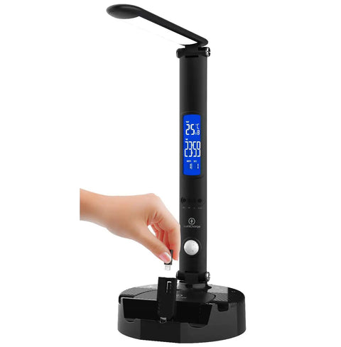 Smart LED Desk Lamp With Wireless Charger And USB Port, Built-In Bluetooth Speaker, Adjustable Arm And Brightness, Foldable Table Lamp