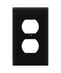 Duplex Receptacle Wall Plate 1 Gang 4.5 X 2.76 Inches Black Built Tough From Unbreakable Polycarbonate Thermoplastic Heat And Fade Resistant UL94 V2 Rated Model 8821 BK