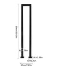 Dead Solid Three Foot U Shaped Staircase Handrail With Non Slip Grip Heavy Duty Galvanized Wrought Iron Railing dimensions and details.