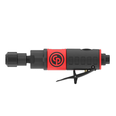 Air Tire Buffer With 7 Sixteenth Inch Hex Quick Change Chuck Low Speed Light Duty Polisher For Tires 3000 RPM 0.47 HP side view.