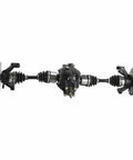 4WD Rear CV Axle Shaft Assembly Kit With Reverse Gearbox For DIY ATV Go Kart Quad Buggy Includes Steering Spindles Swing Arms Tie Rod Ends Wheel Hubs Brake Discs Calipers Rear Drive Shaft Differential product layout.