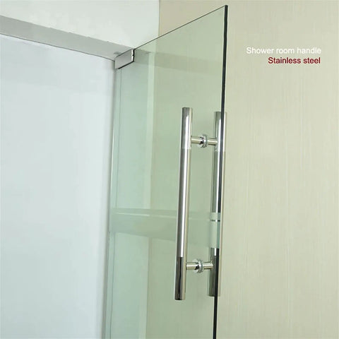 Built-To-Last Stainless Steel Door Handle Set For Glass And Wood Doors, Push Pull Handle With Glass-Protective Gaskets, 800x500mm shown