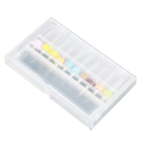 Clear plastic holder for 110 Pcs 0.1 To 1.0 Mm Tungsten Carbide Drill Bit Set Ultra Sharp Tips For PCB Circuits And Metalworking.