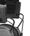 Close-up of Xcel Digital Electronic Hearing Protection Earmuffs With Bluetooth And Voice Clarity for hunters and range shooters gray