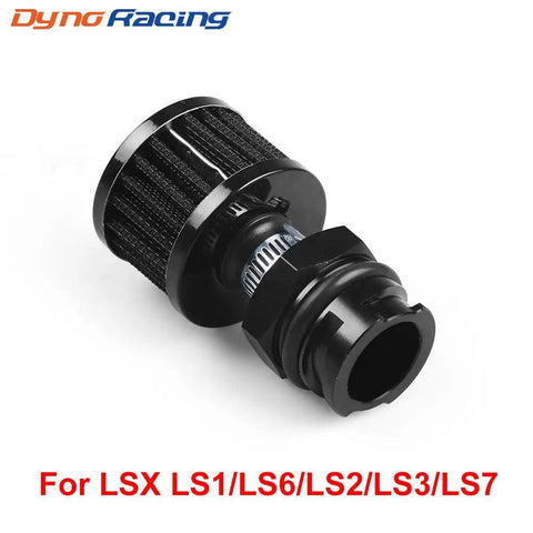 Aluminum Billet Valve Cover Adapter Oil Cap Breather Fitting AN10 With Filter For LSX LS1 LS2 LS3 LS6 LS7 Engines On White Background