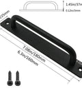 Technical drawing of Pack Of 2 Beefy Aluminum Alloy Sliding Barn Door Handles And Cabinet Pull Knobs, black finish, with screws