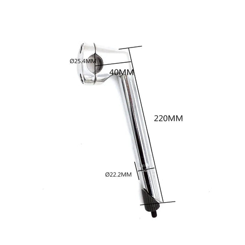 Road Bike Stem Gooseneck For 25.4 And 22.2 Mm Handlebars Aluminum Head Iron Body 220 Mm Length