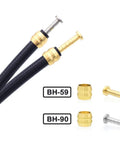 CYSKY 2500mm bike hydraulic brake hose kit with black hoses and gold fittings for Shimano BH59/BH90.