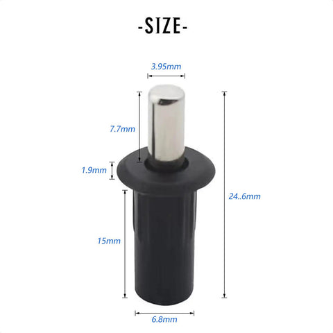 No Fuss Slam Free Cabinet Door Repair Pins And Soft Close Damper 20 Piece heavy duty plastic stopper showing size dimensions.