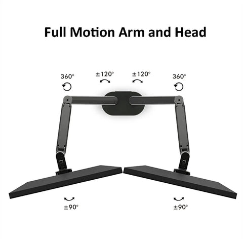 Game Changing Workspace Upgrade With Reliable Gas Spring Dual Monitor Rack For 17 To 32 Inch Displays aluminum full motion dual arm setup.
