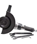 Heavy Duty Pneumatic Angle Grinder Built For Super Tough Grinding And Polishing Projects On Steel Or Aluminum, includes wrenches.