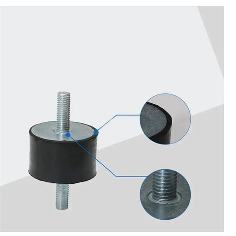 Badass Heavy Duty Rubber Shock Absorber Mount Crafted With Sharp Metric Male To Male Threads For Boat Car And Industrial Engine Vibration Damping Bobbin Pad 75X40MM showing detailed angles of rubber and threads.