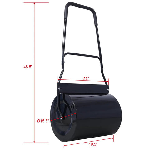 Beefy Pro Grade Lawn Roller For Smooth Lawns Push Or Tow Design With 48.5 Inch Height 16 Gallon Drum Heavy Durable Steel Construction