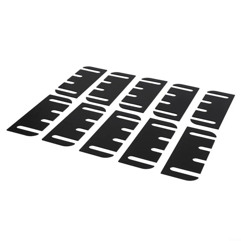 10 Pack Door Hinge Shims 4 Inch PVC Door Repair Kit For Easy DIY Alignment Fixes, 0.030 Inch Thick With Five Eighths Inch Radius Corners For Standard Hinges, Black