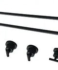 Concord 5 Piece 18 Inch Dual Towel Bar Bathroom Accessory Set In Matte Black With Towel Ring Two Robe Hooks And Toilet Paper Holder
