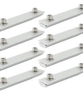 Aluminum Solar Rail Connector Kit For PV Modules, Adjustable T Profile Mount Bracket with 0 To 1 Cm Clamp, Durable Silver Finish, 4 Pack