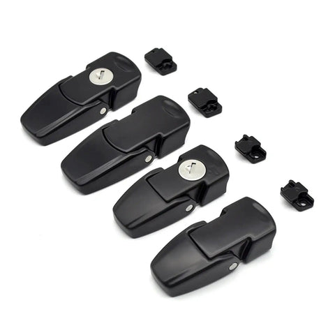 Cabinet Black Powder Coated Metal Hasp Latch With DK604 Security Toggle Lock and Two Keys Heavy Duty Steel Catch set of three latches