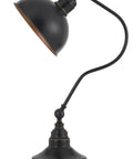 Industrial Downbridge Floor Lamp With Adjustable Head And Arm Heavy Metal Build Weighted Base Half Dome Shade Dope Retro Modern Lighting For Living Room Or Den 60 Watt shown from the side view focusing on its adjustable arm.