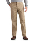 Mens Big And Tall Straight Leg Work Pants With Stain Resistant Polyester Cotton Blend Shop Floor Tough Utility Trousers Built Like A Tank For Daily Grind And All Day Comfort Khaki shown in a relaxed fit with front pockets