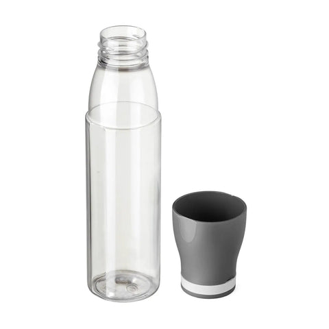 650ml Leakproof Grey Water Bottle with Direct Sip Lid Cup shown separately