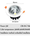 Upgrade Your Crib With Adjustable Gimbal LED Recessed Lights Featuring Baffle Trim For Pitched Vaulted Ceilings CRI 80 Plus 5W LED gimbal light with aluminum heat sink.
