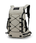 35L Hiking Backpack For Outdoors And Travel with ergonomic straps, shown in beige nylon, large capacity for versatile camping and daypack use.
