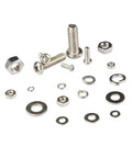 Assorted components from 320 Piece Metric Alloy Nut And Bolt Assortment Kit With M2 Through M5 Pan Head Screws, Nuts, Washers for DIY use