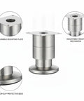 Adjustable Stainless Steel Furniture Legs 1.5 To 9.8 Inch Leveling Feet For Cabinets And Sofas With Mounting Screws Stabilize