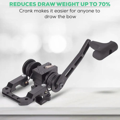 Crossbow Power Draw Rope Crank Device That Slashes Draw Weight By 70 Percent For Easy Cocking MIL SPEC Tube Mount Image