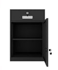 Lockable Metal Filing Cabinet In Blue With Adjustable Shelves And Drawers Under Desk Office Storage Solution For Home Keeps Letters Legal Docs And Office Supplies Organized, open door view
