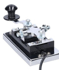 Shortwave Telegraph Key For Precise Morse Code Transmission, 6.5mm Connector, Copper Casing, Iron Base, Pure Silver Contacts.