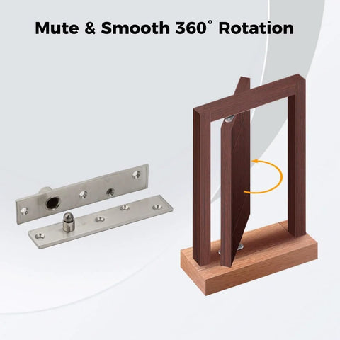 Discreet Bookcase Door Hinges Set, Heavy Duty Stainless Steel Pivot Hinge System With 360 Degree Rotation, product demonstration